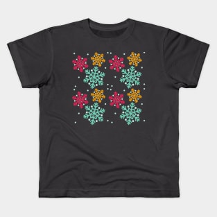 Winter Snowflakes Pattern Kids T-Shirt